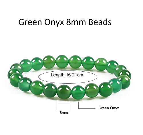 EDMIRIA Green Onyx Gemstone Bracelet – Reiki Healing, Yoga & Meditation Crystal (8mm)