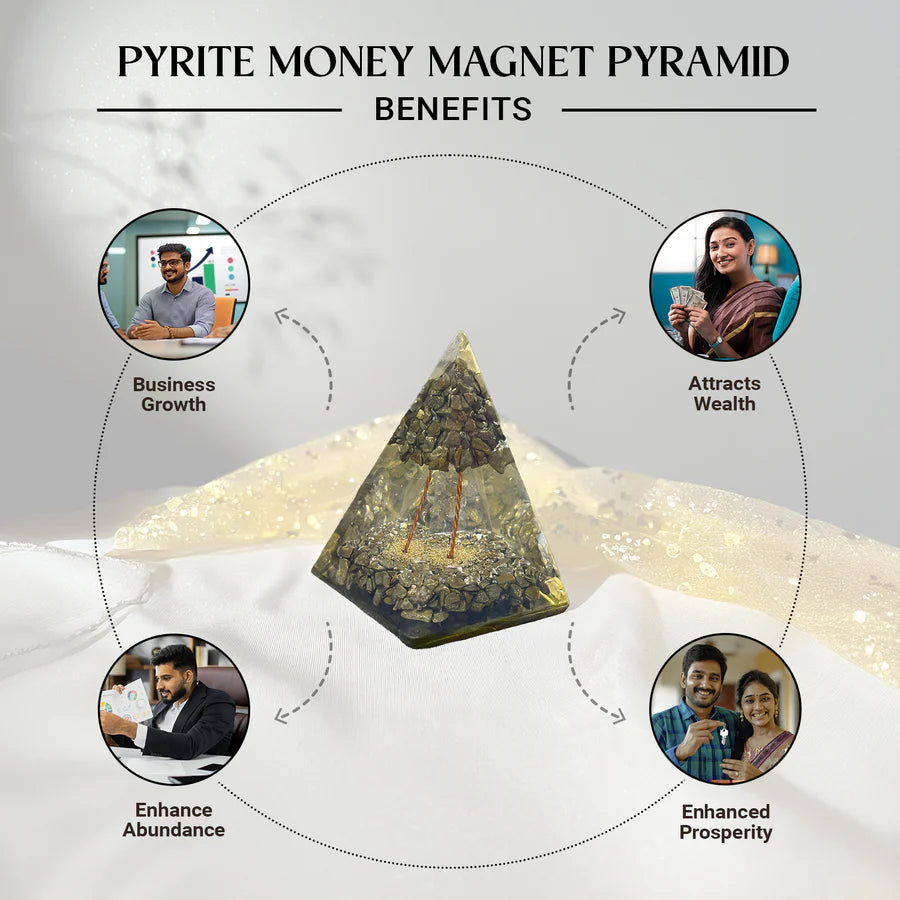 Golden Wealth Pyrite Pyramid