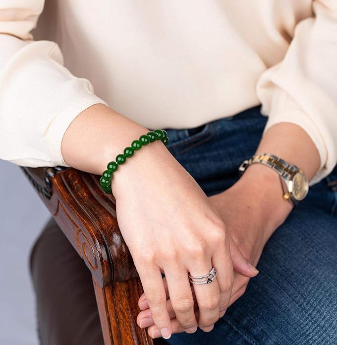 EDMIRIA Green Onyx Gemstone Bracelet – Reiki Healing, Yoga & Meditation Crystal (8mm)